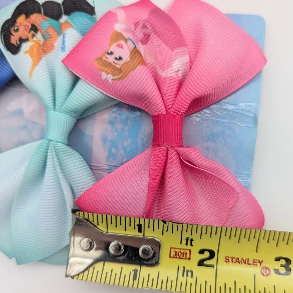 NWT 7 Colorful Disney Princess Hair Bow Clips